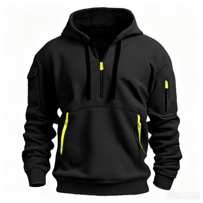 Men's Zipper And Multi Pocket Sport Casual Sweatshirt