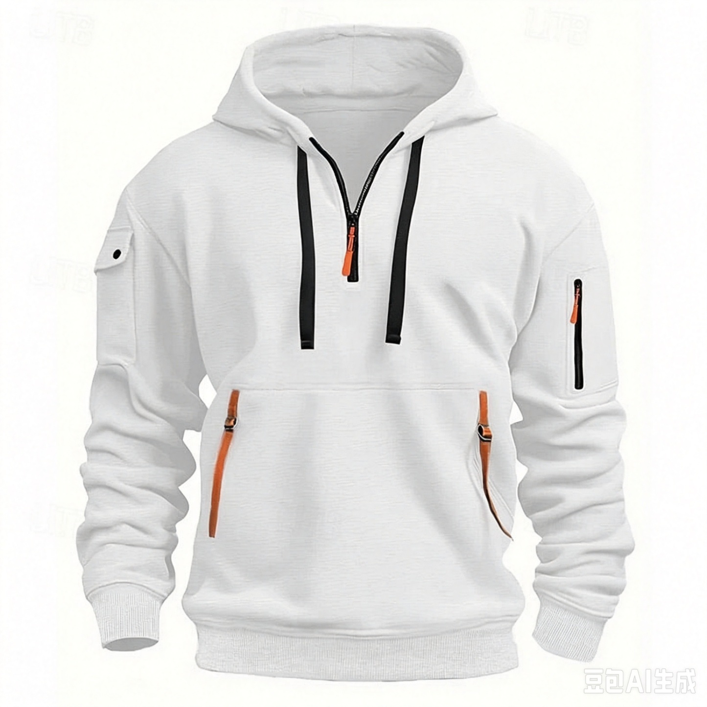 Men's Zipper And Multi Pocket Sport Casual Sweatshirt