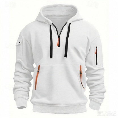 Men's Zipper And Multi Pocket Sport Casual Sweatshirt