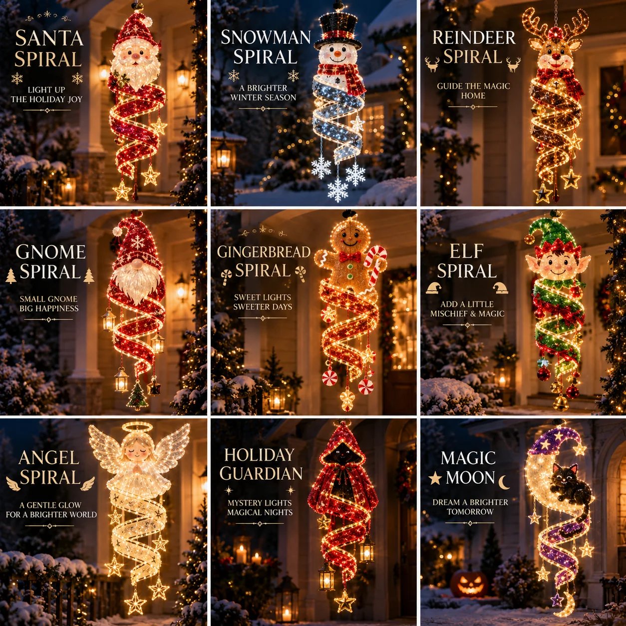 ⏳ Last Day 49% OFF – 🎄Christmas Magic SpiralTM Hanging LED Light Collection 