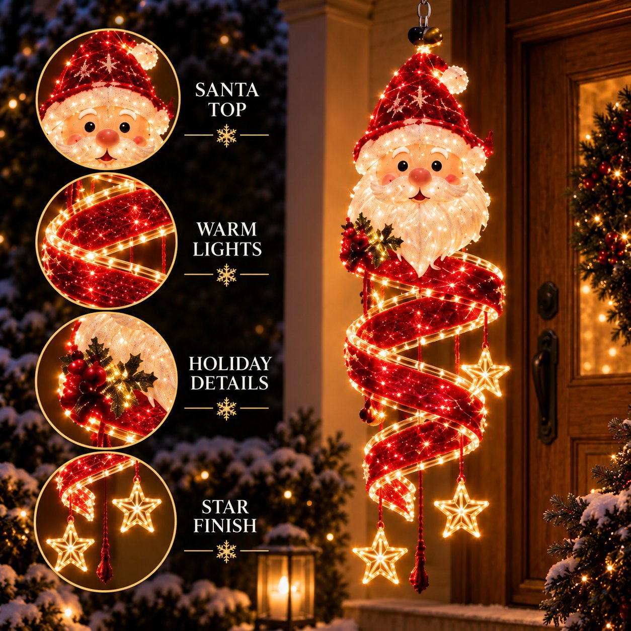 ⏳ Last Day 49% OFF – 🎄Christmas Magic SpiralTM Hanging LED Light Collection 