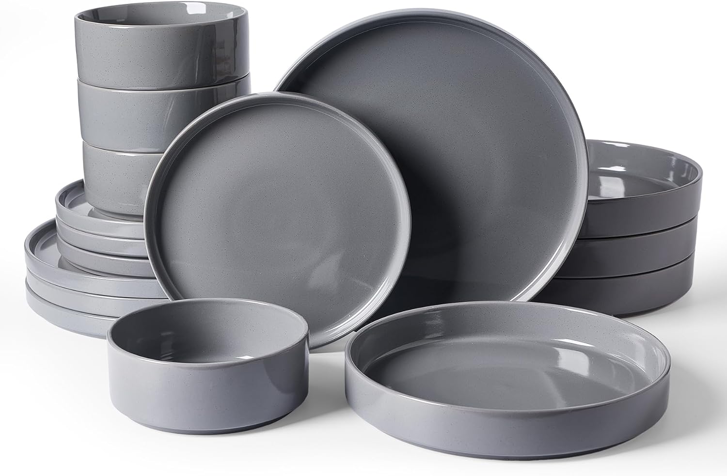 Nebula Plates and Bowls Set, 12 Pieces Dinnerware Sets, Dishes Set for 4, White