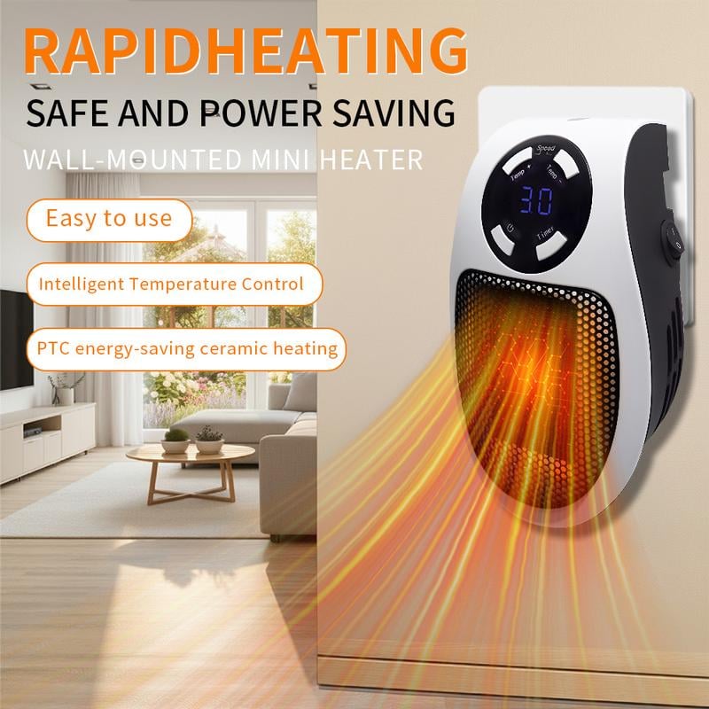 Portable Convection Fan Ceramic Heater Power-Off Protection & 2-Speed Settings