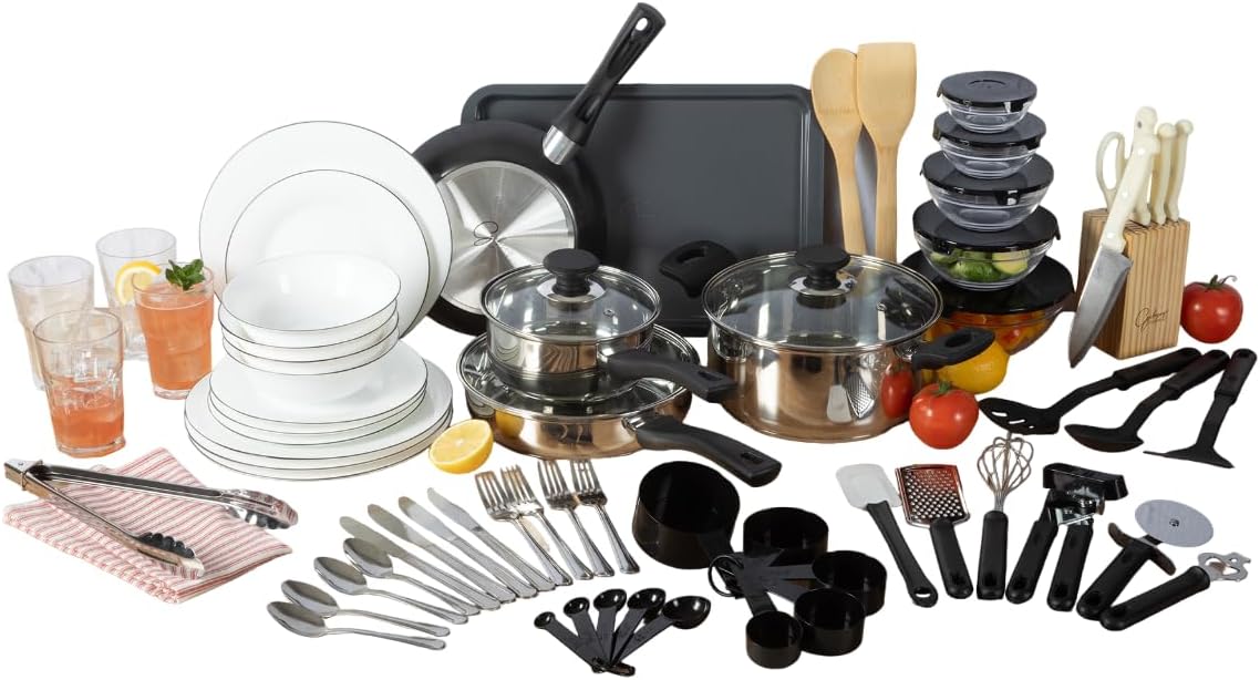 74 Piece Kitchen in a Box Pots and Pans Cookware