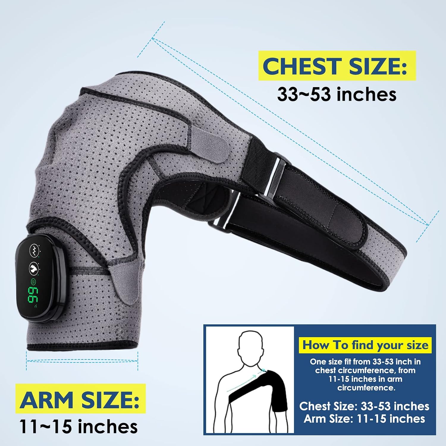 Cordless Shoulder Heating Pad with Massage
