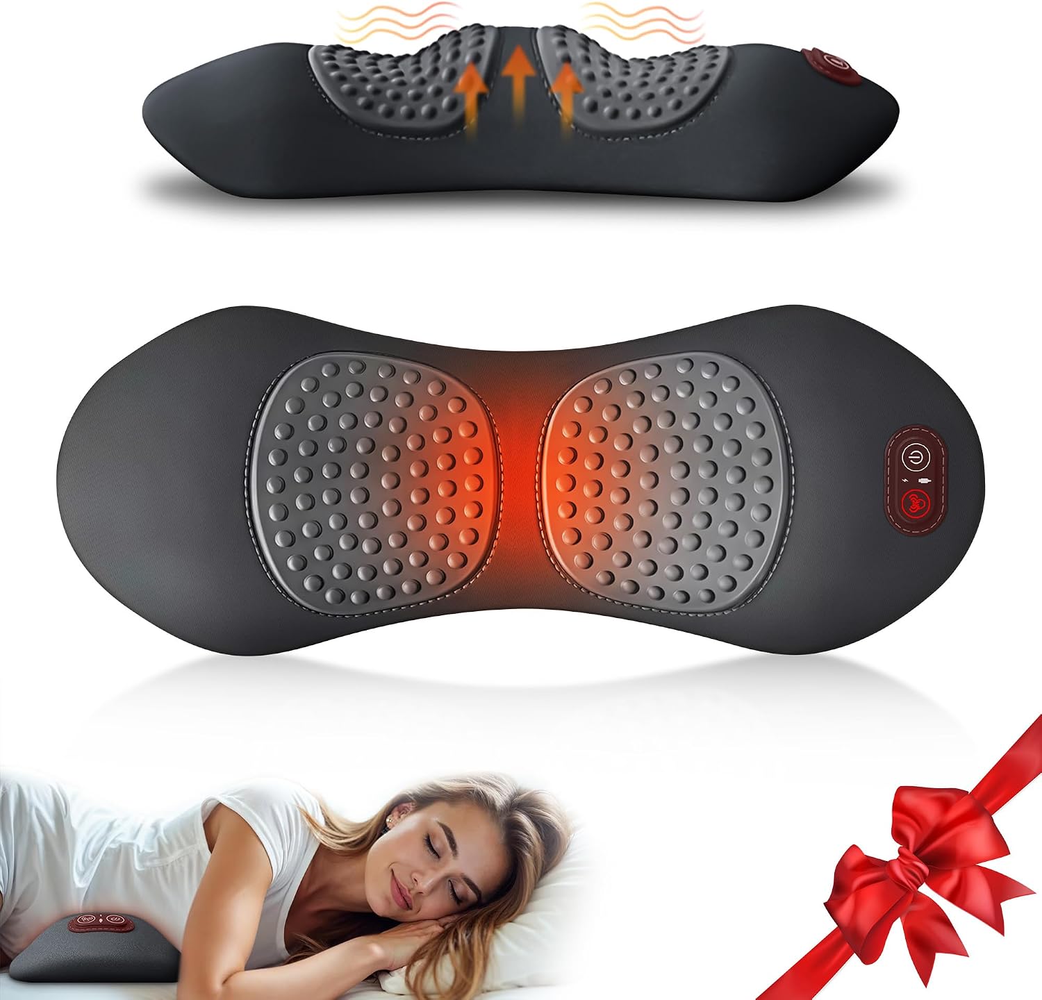 Cordless Lower Back Massager & Lumbar Support Pillow for Sciatica