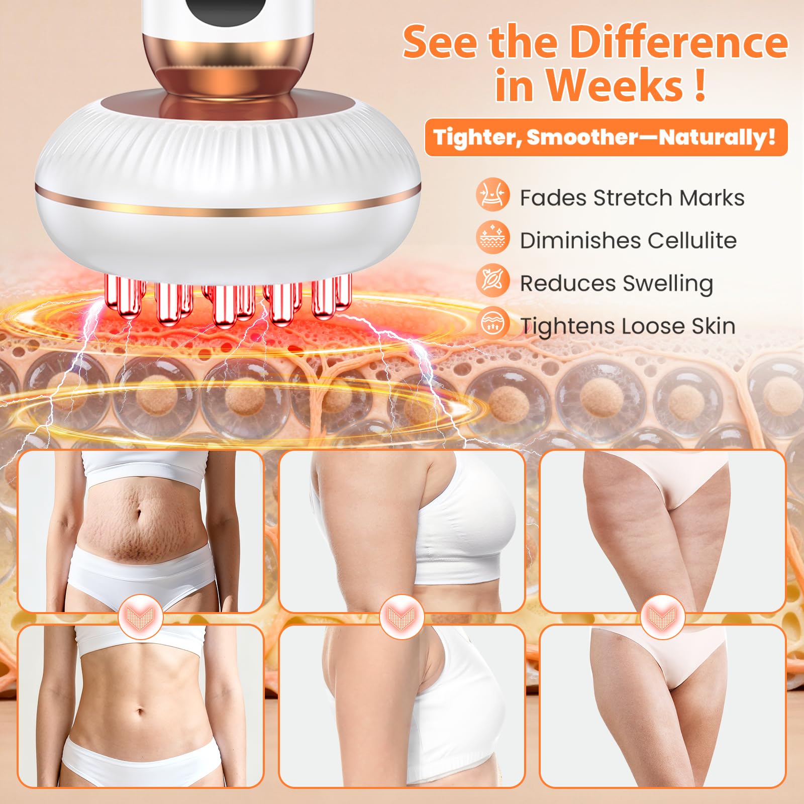 4-in-1 Handheld Lymphatic Drainage Massager, Anti Cellulite Body Sculpting