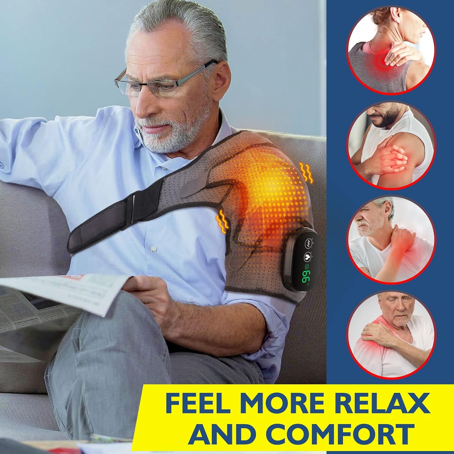 Cordless Shoulder Heating Pad with Massage