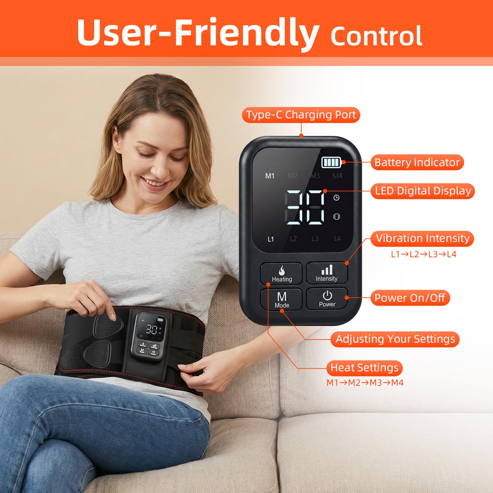Cordless Heating Massage Belt