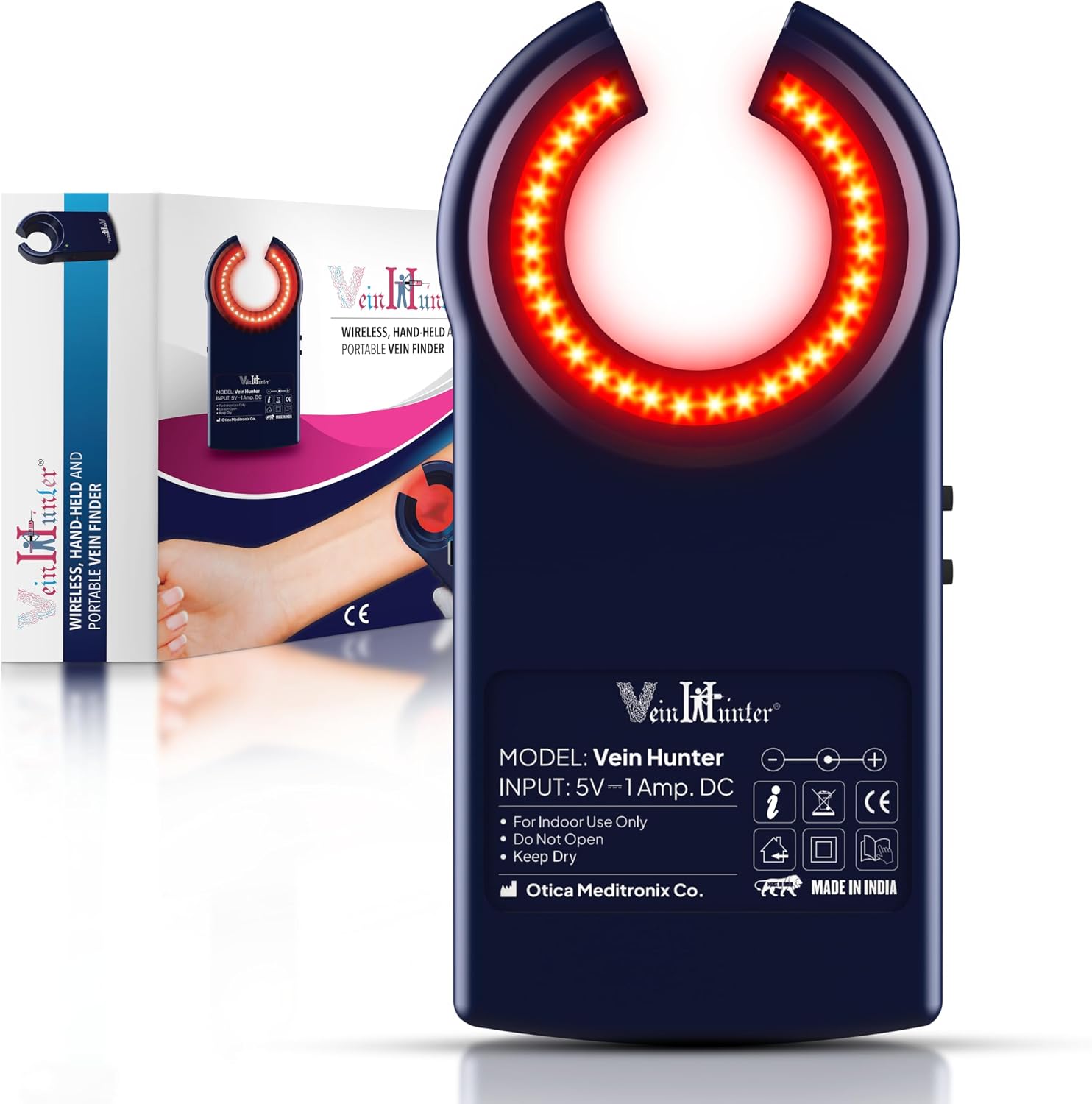 Rechargeable Vein Finder Viewer for IV Access Phlebotomy for Nurse Clinics Homes Use,Vein Finder Light for Various Skin People Vein Liquid Crystal Device