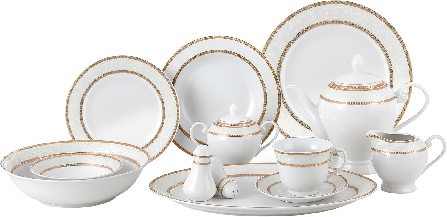 Amelia 57-Piece Dinnerware Set, Service for 8