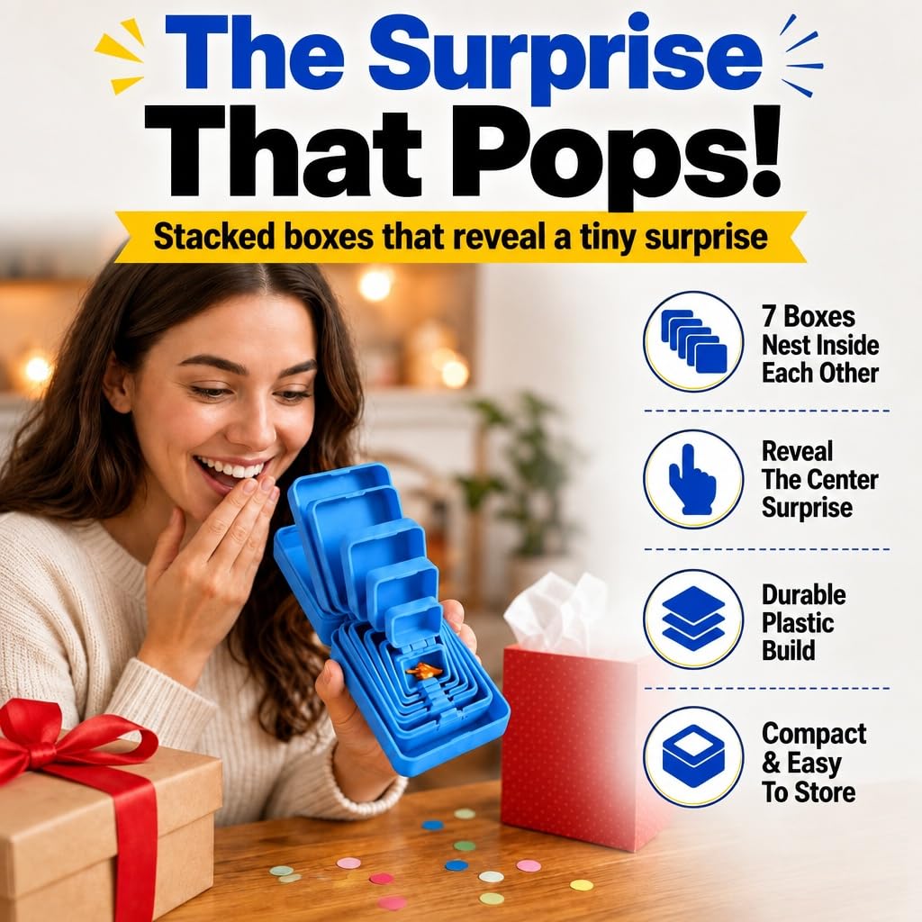 6-Layer Prank Gift Box with Mini Middle Finger, Funny Gag Gift