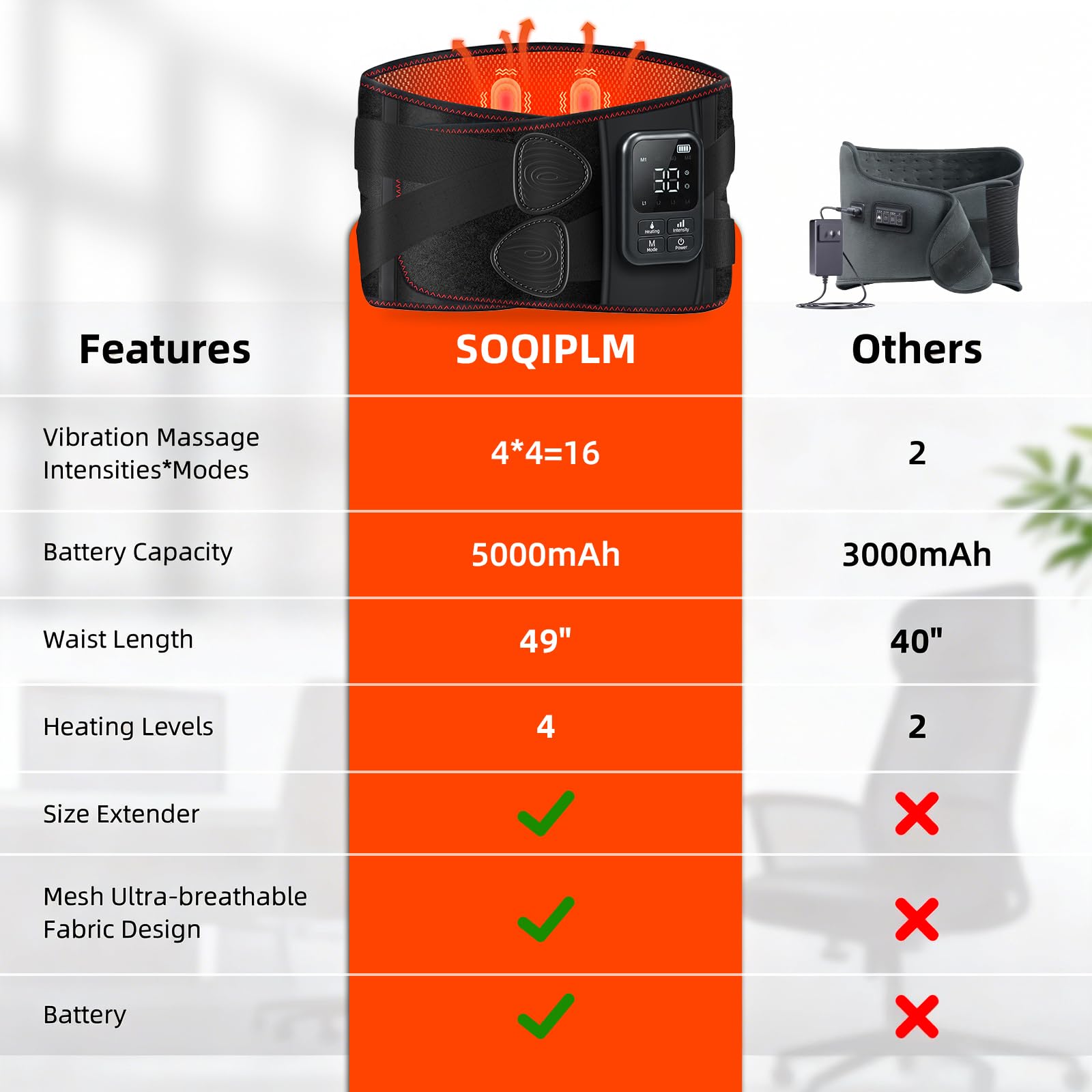 Cordless Heating Massage Belt