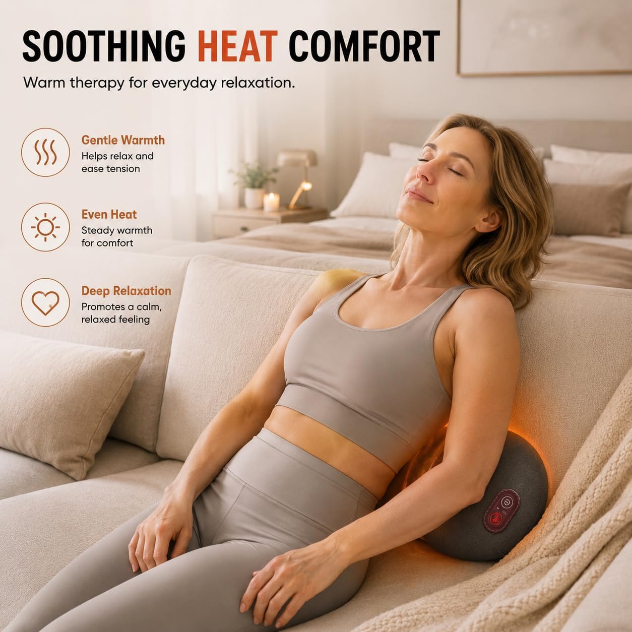 Cordless Lower Back Massager & Lumbar Support Pillow for Sciatica