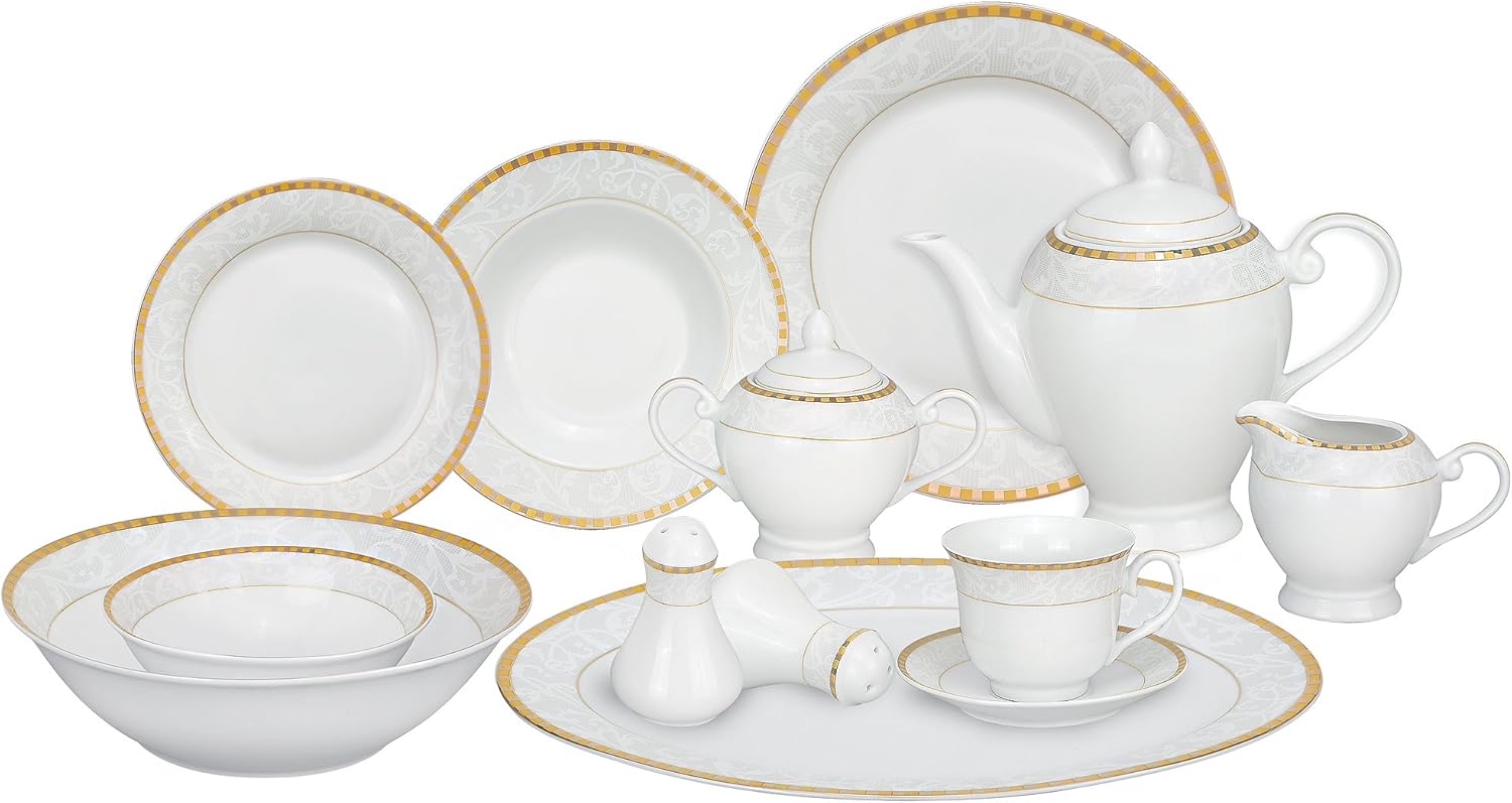 Amelia 57-Piece Dinnerware Set, Service for 8