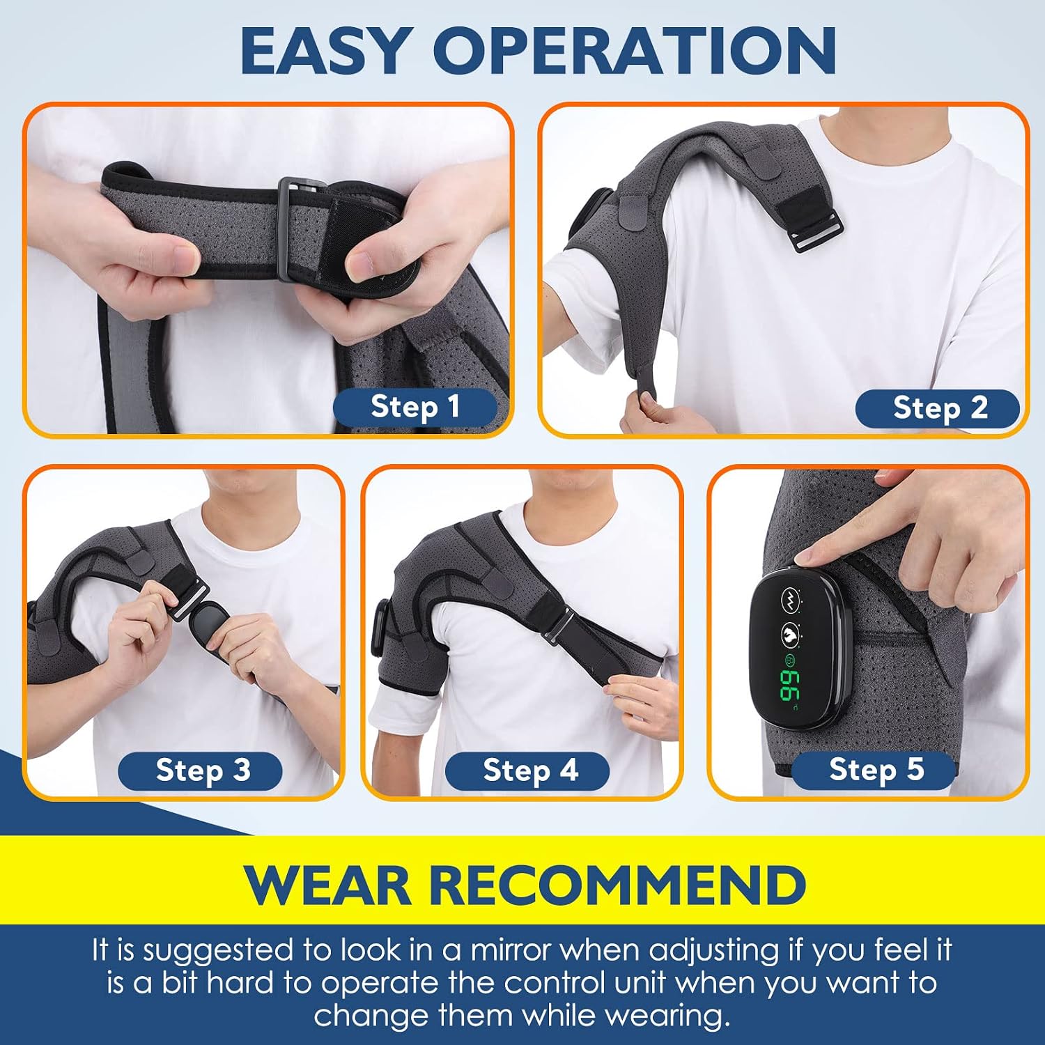 Cordless Shoulder Heating Pad with Massage