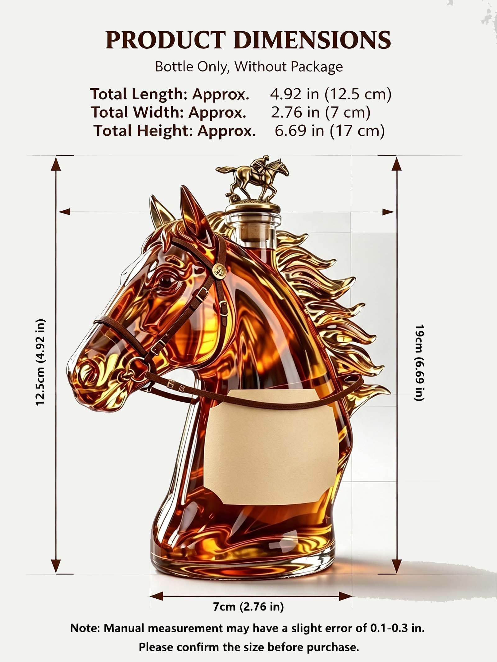 Horse Head Blanton Premium Collectible Glass Whiskey Decanter