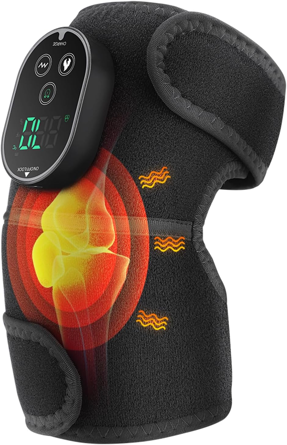 Cordless Knee Heating Pad, Heated Knee Massager with Heat Vibration