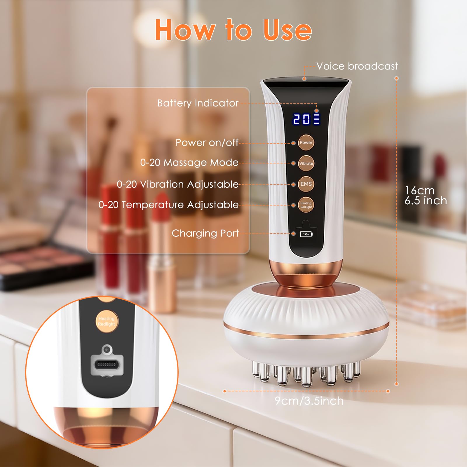 4-in-1 Handheld Lymphatic Drainage Massager, Anti Cellulite Body Sculpting