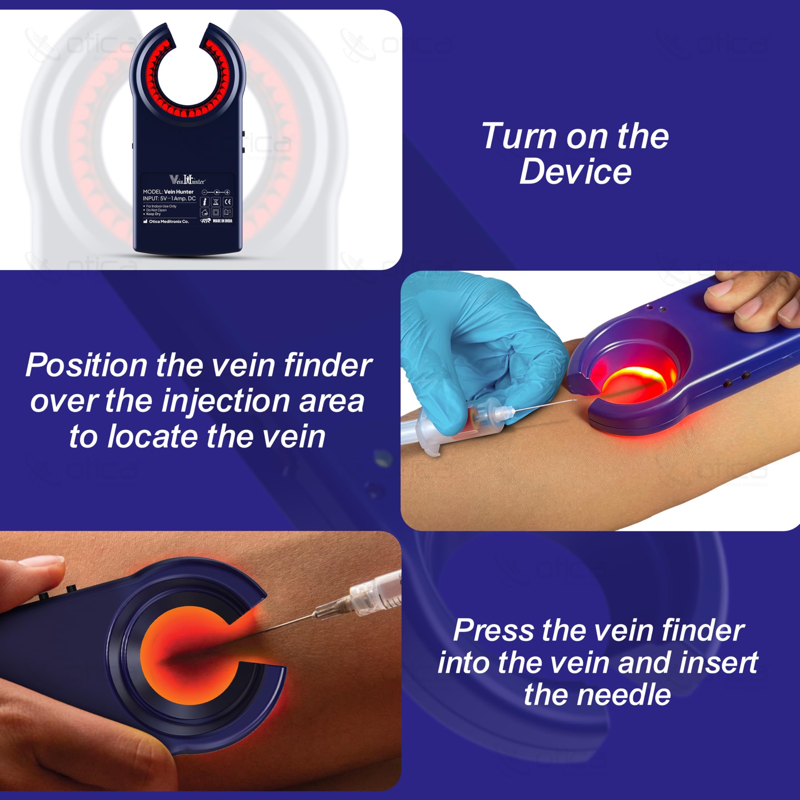 Rechargeable Vein Finder Viewer for IV Access Phlebotomy for Nurse Clinics Homes Use,Vein Finder Light for Various Skin People Vein Liquid Crystal Device