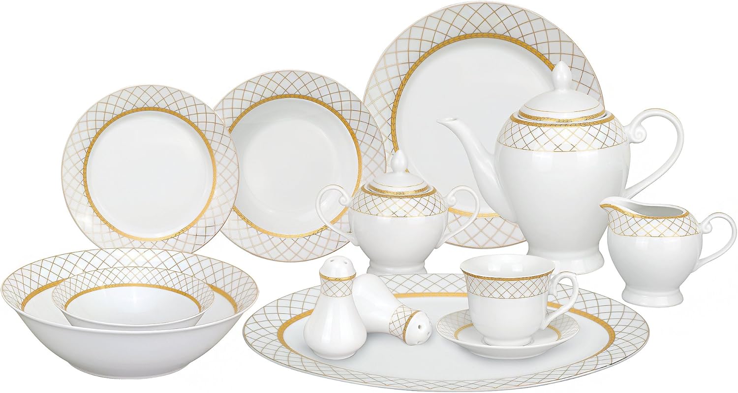 Amelia 57-Piece Dinnerware Set, Service for 8