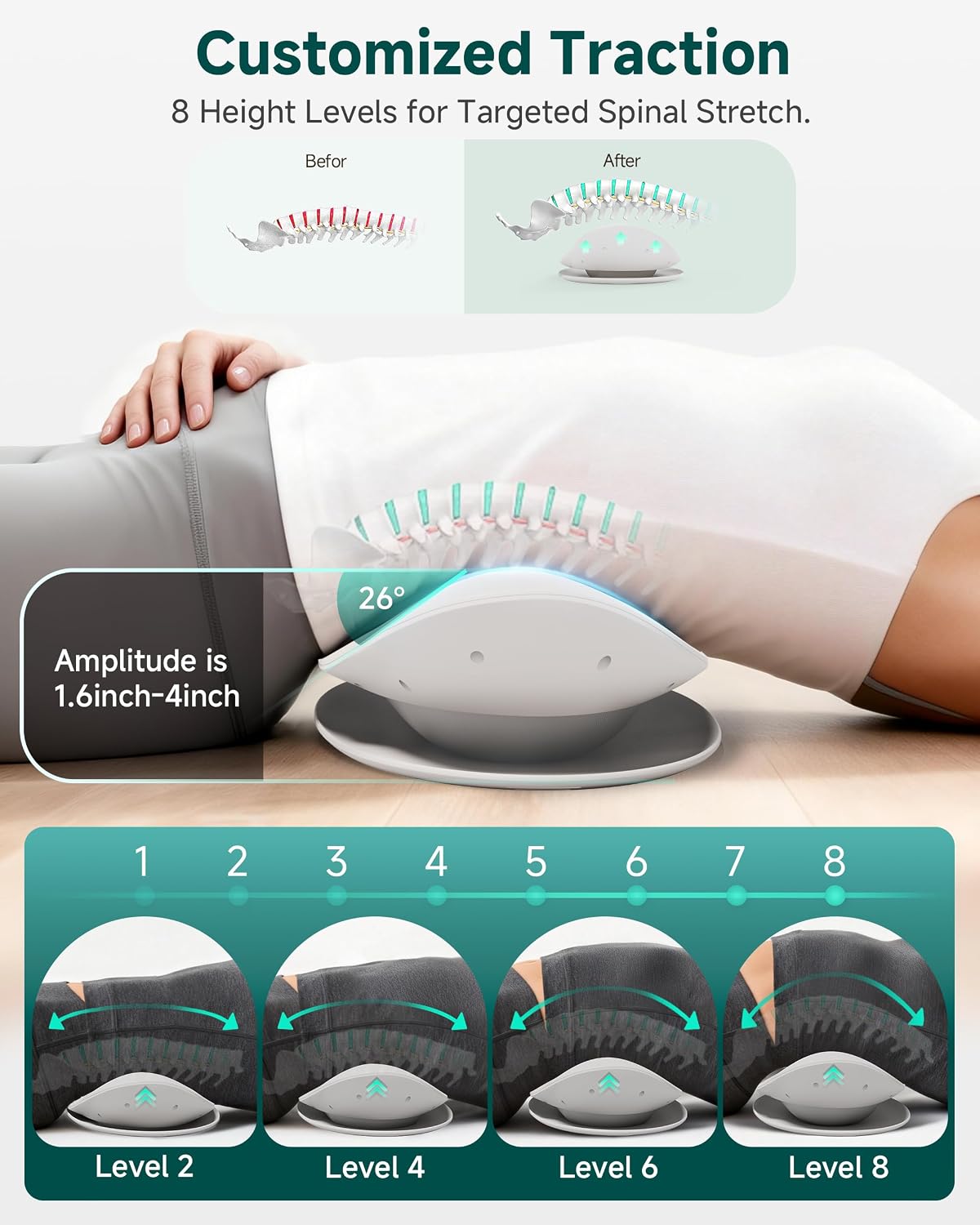 Massager with Heat & Vibration, Back Stretcher, FSA Eligible