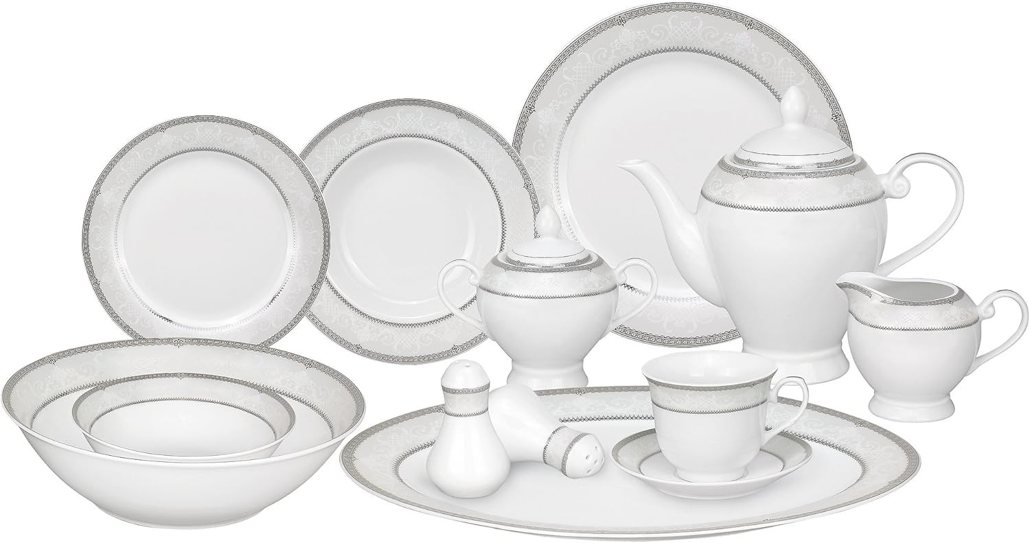 Amelia 57-Piece Dinnerware Set, Service for 8