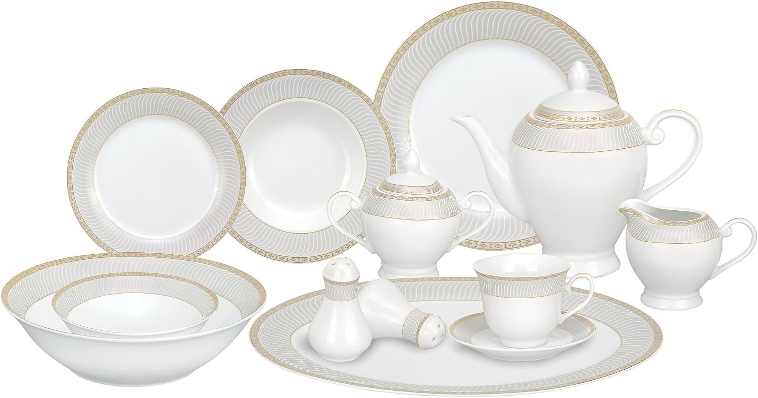 Amelia 57-Piece Dinnerware Set, Service for 8