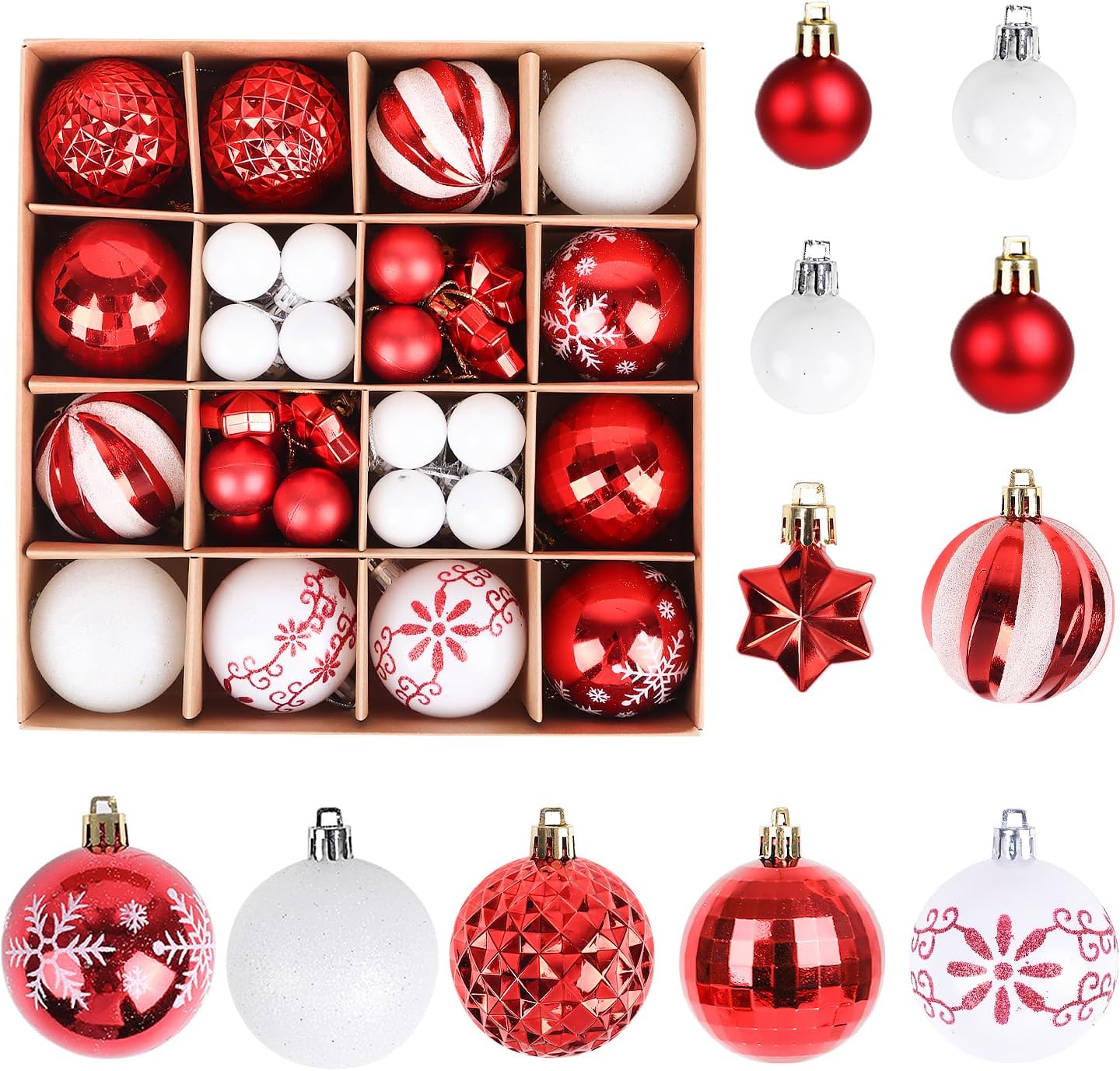 Christmas Balls Ornaments Set (44 Pcs)