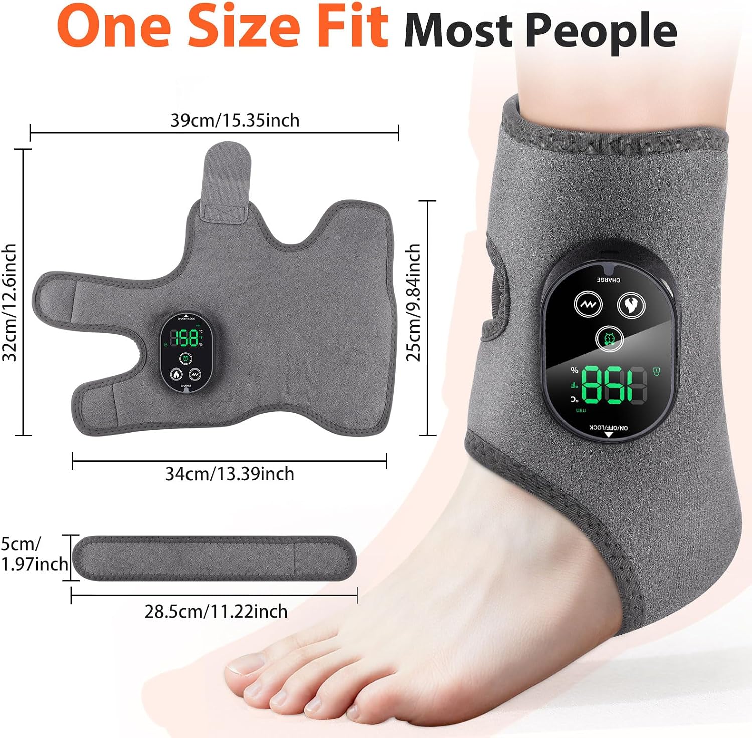 Cordless Foot and Ankle Massager with Heat for Plantar Fasciitis