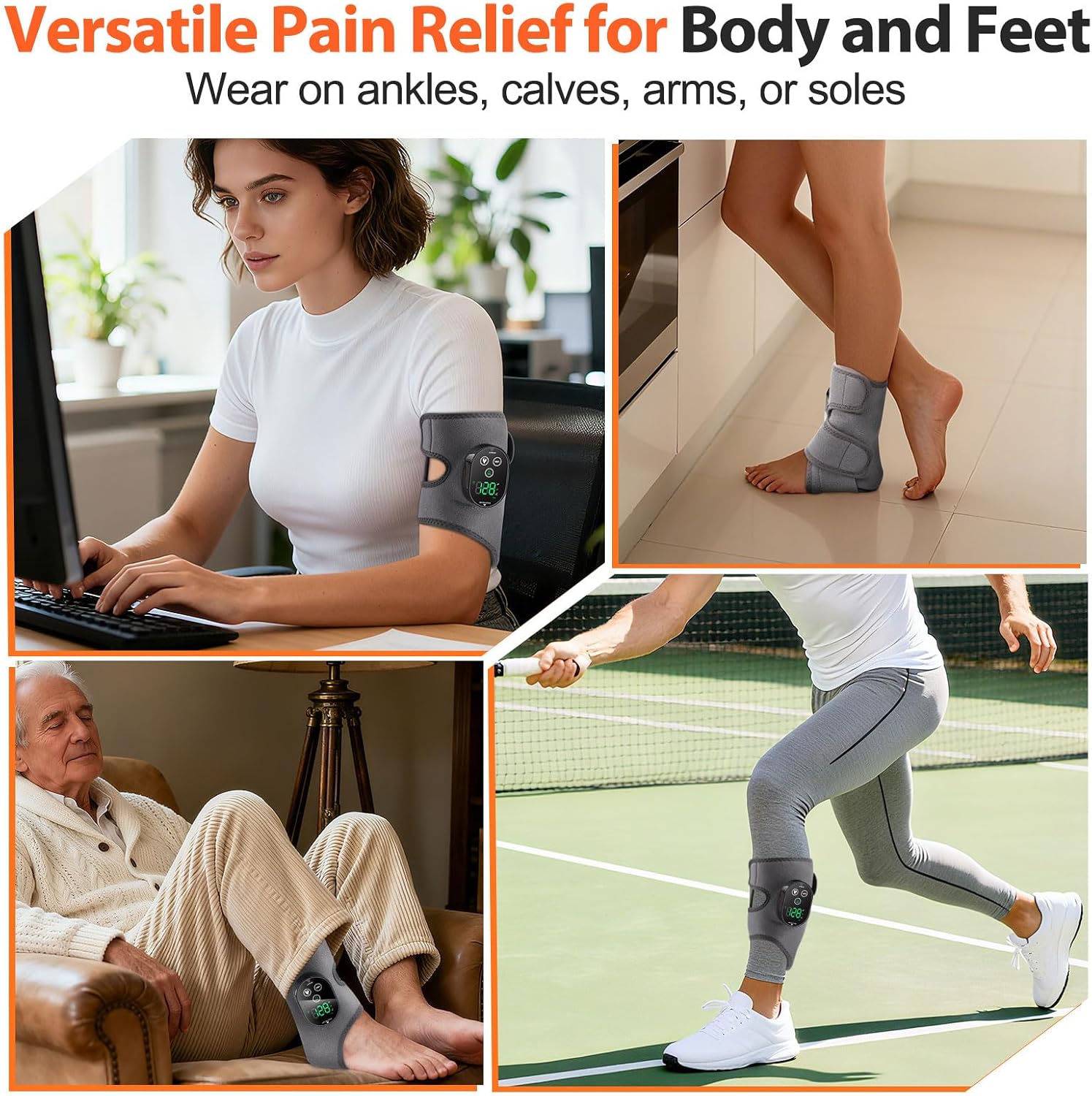 Cordless Foot and Ankle Massager with Heat for Plantar Fasciitis