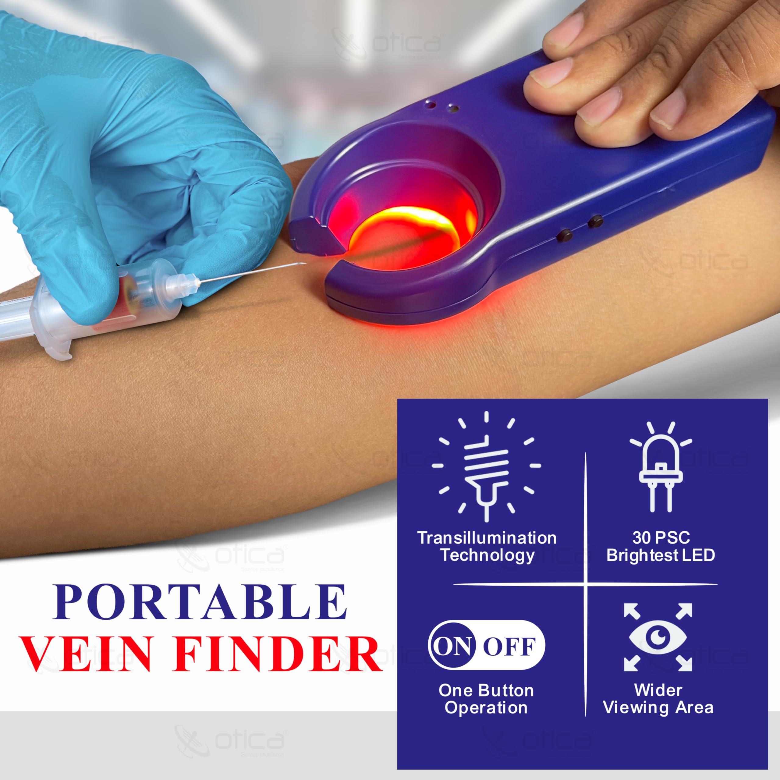 Rechargeable Vein Finder Viewer for IV Access Phlebotomy for Nurse Clinics Homes Use,Vein Finder Light for Various Skin People Vein Liquid Crystal Device