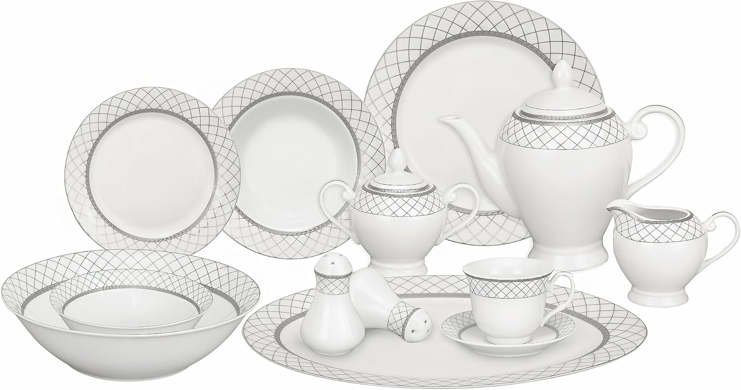 Amelia 57-Piece Dinnerware Set, Service for 8