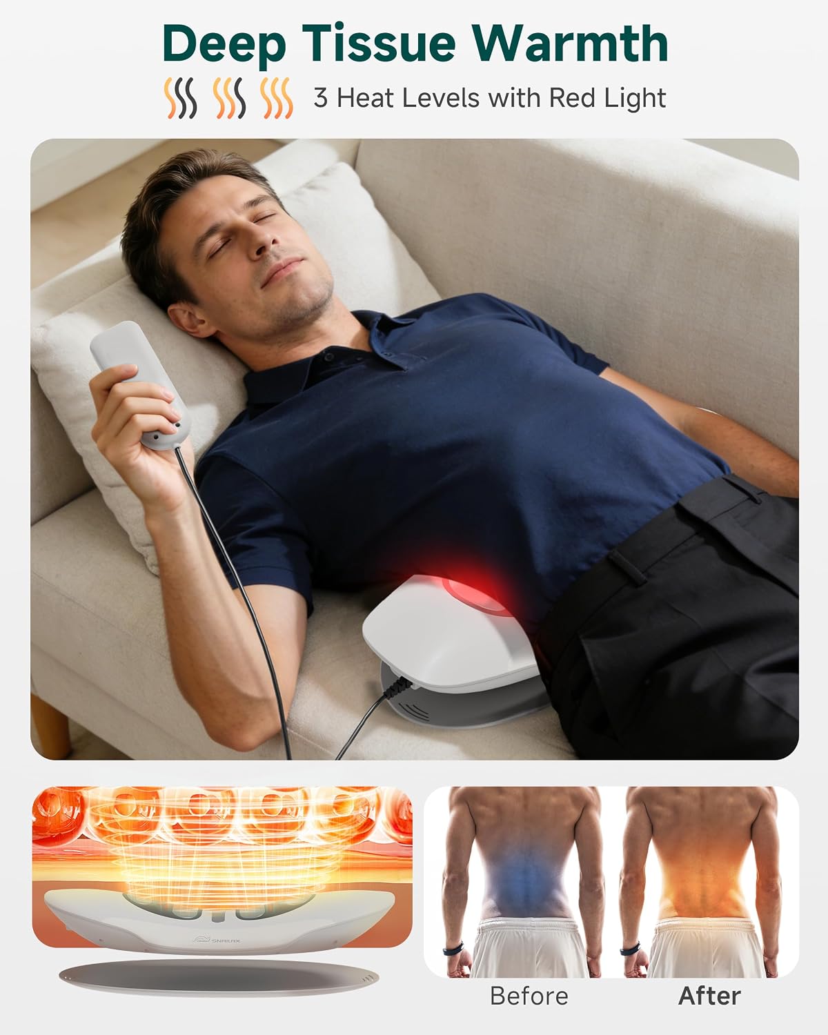 Massager with Heat & Vibration, Back Stretcher, FSA Eligible