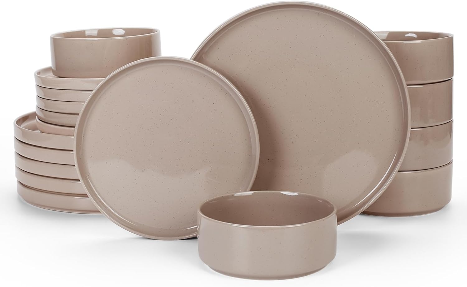 Nebula Plates and Bowls Set, 12 Pieces Dinnerware Sets, Dishes Set for 4, White