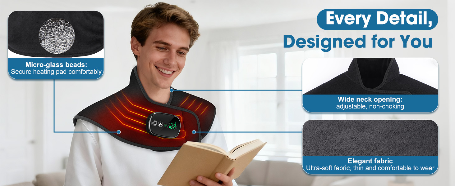 cordless heating pad for neck and shoulder