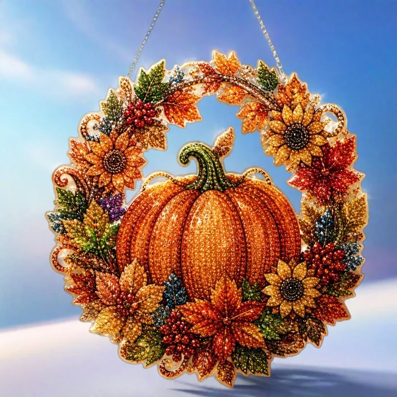 Transparent acrylic diamond painting wreath