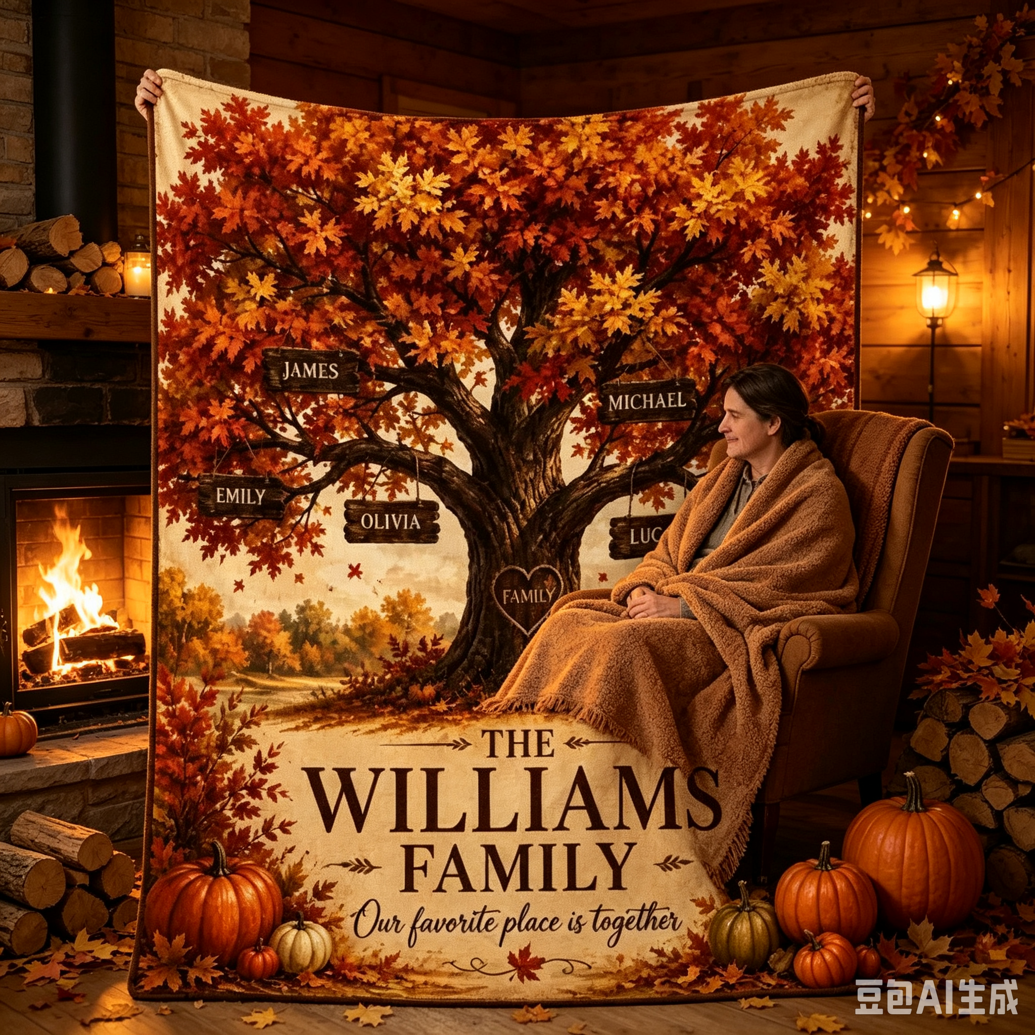 Personalized Family Tree Blanket
