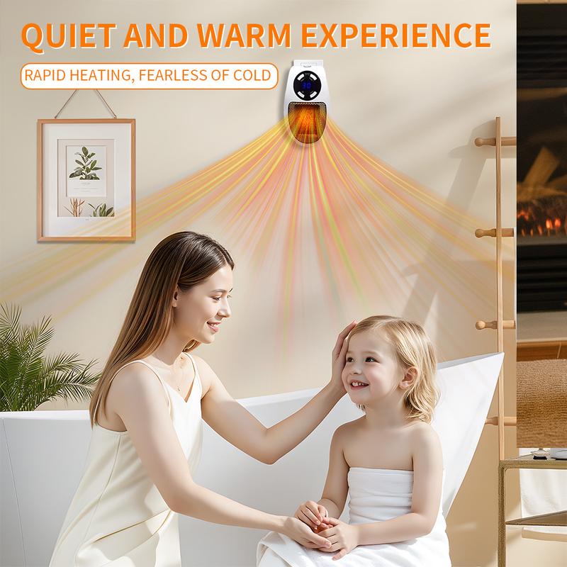 Portable Convection Fan Ceramic Heater Power-Off Protection & 2-Speed Settings