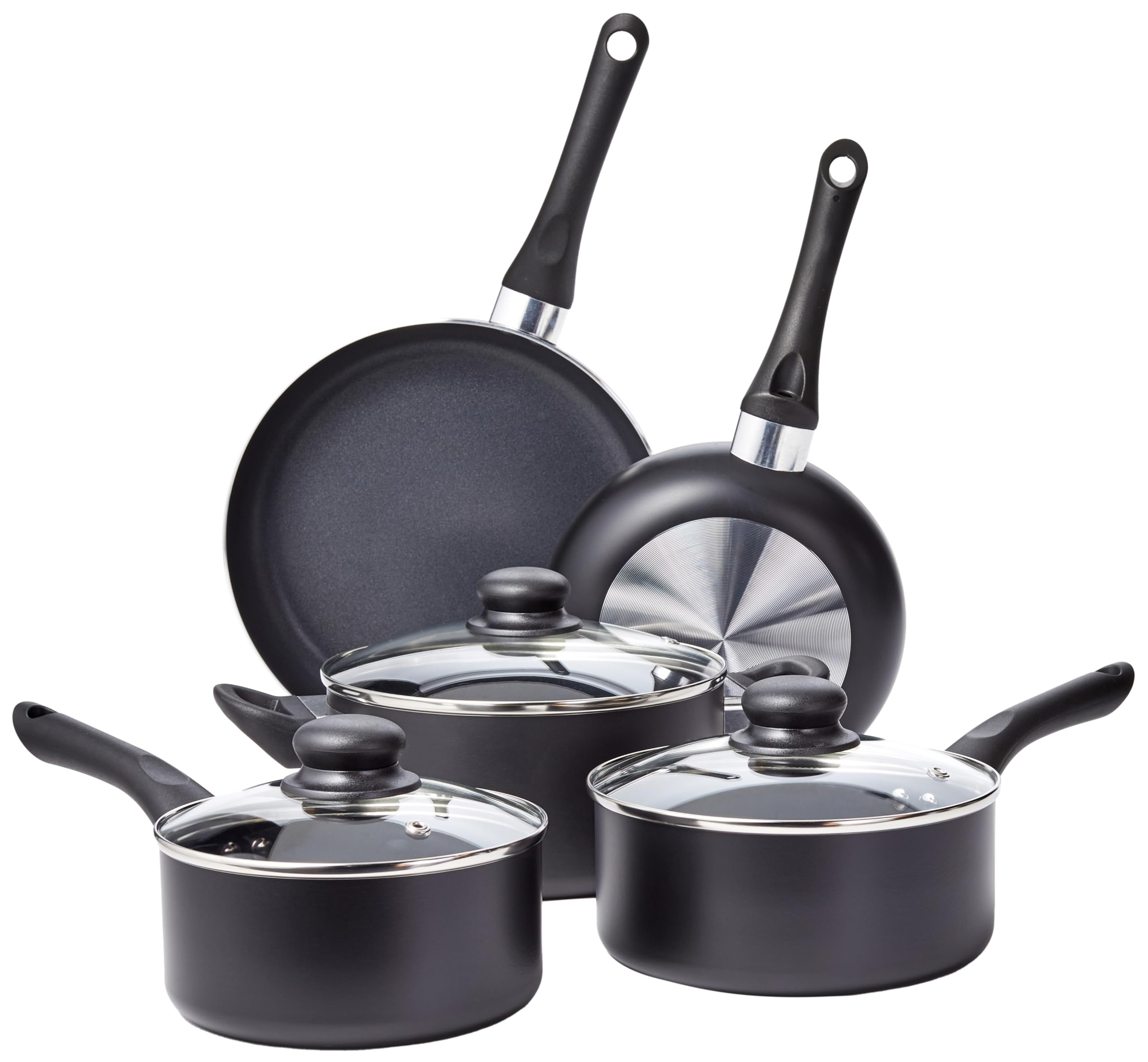 15 Piece Cookware with Non-Stick Coating, Black