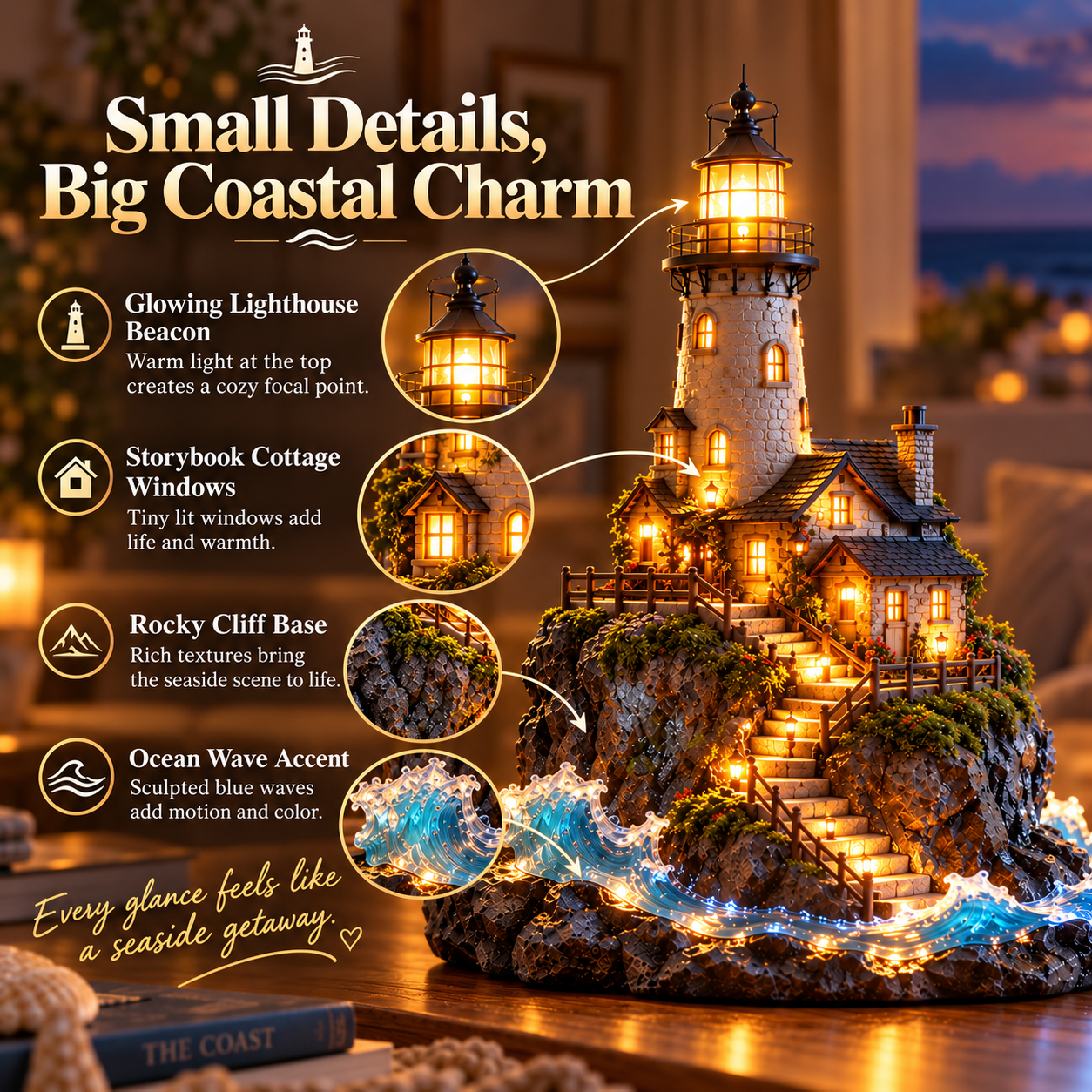 Coastal Lighthouse Glow detail view