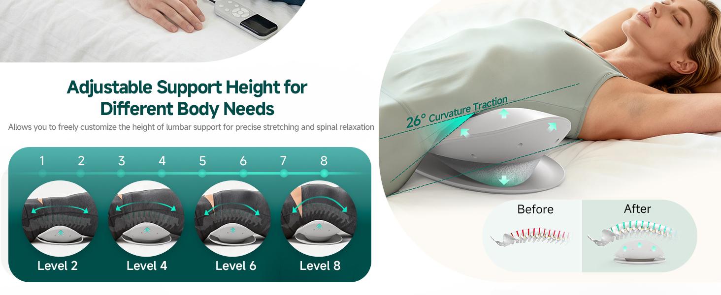 4-in-1 Multifunctional Back Massager for Low Back Pain Relief with Controller