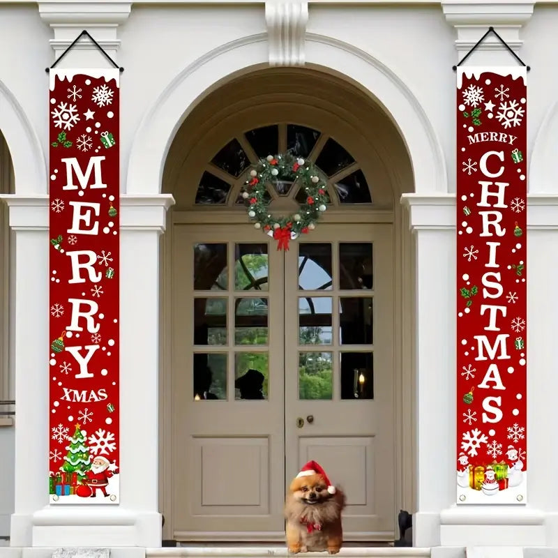Merry Christmas banner signs hanging display outdoor wall garden festive decor
