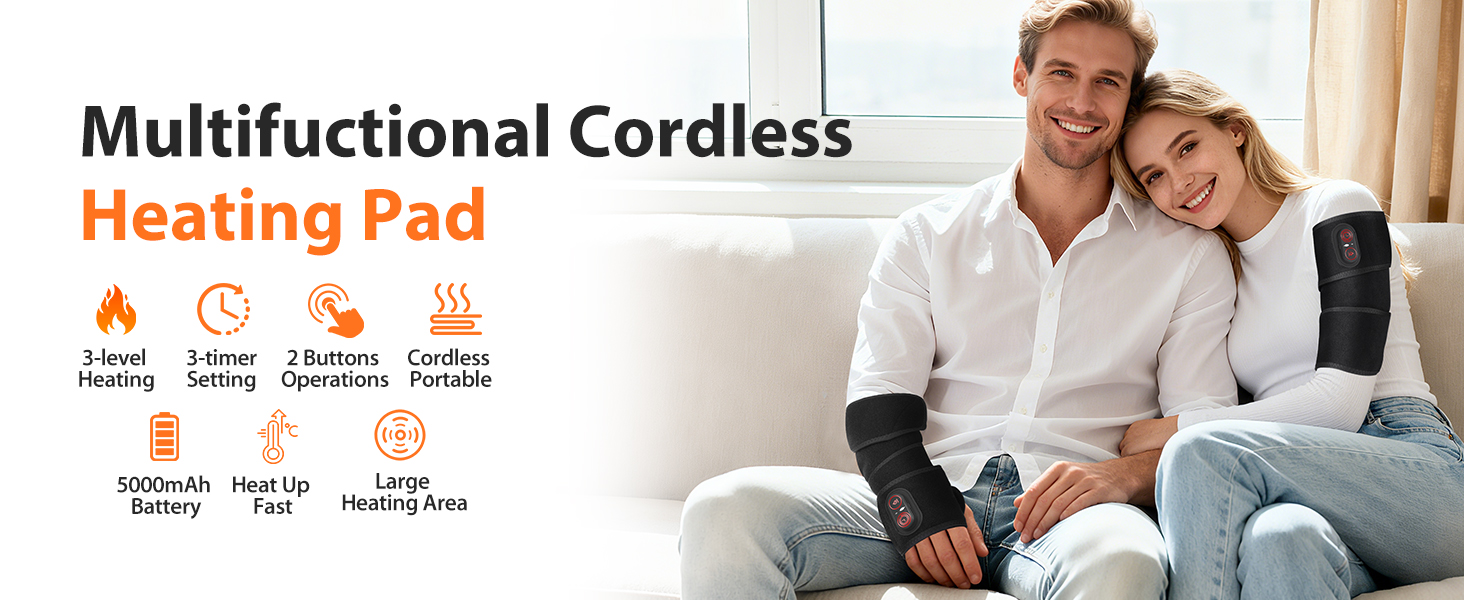 cordless heating pad for arm