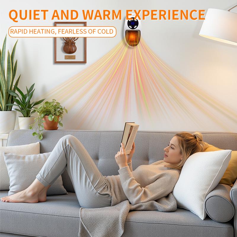 Portable Convection Fan Ceramic Heater Power-Off Protection & 2-Speed Settings