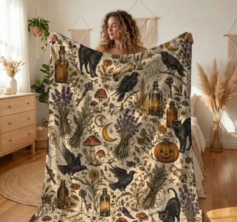 [Copy]Pink Pastel Halloween Flannel Blanket