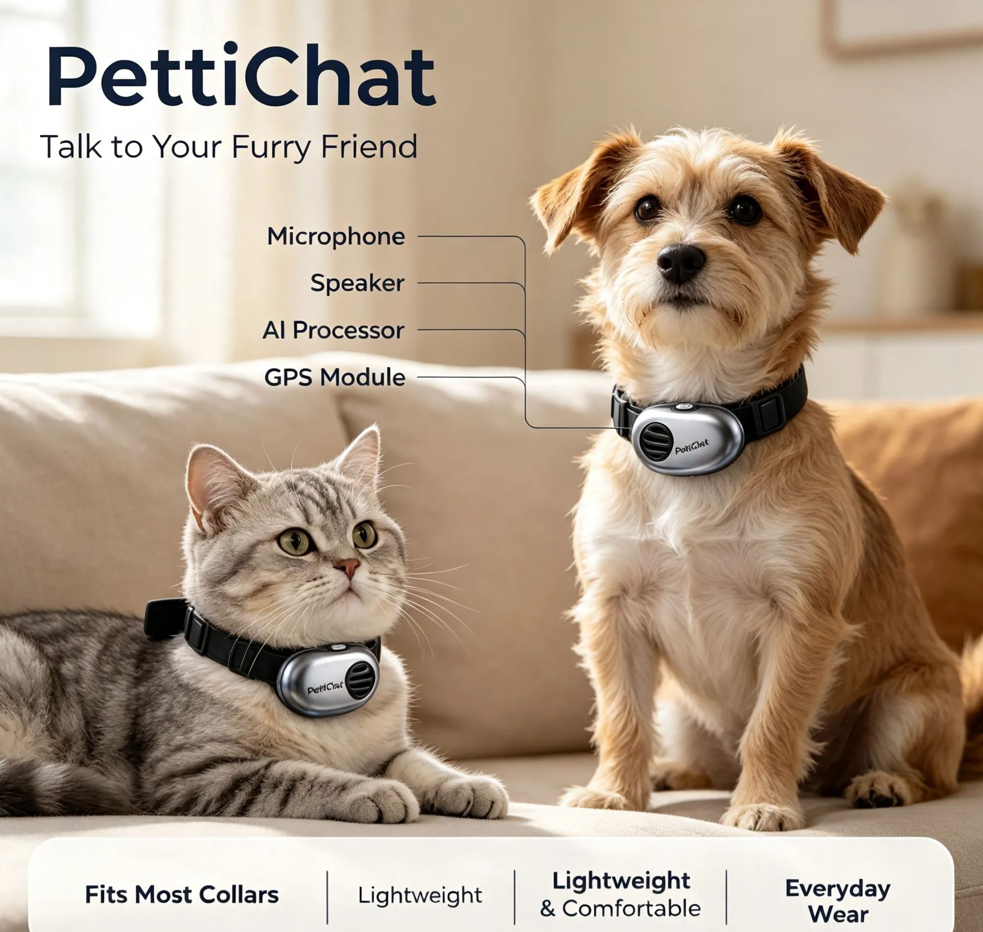 AI Translator Collar for Dogs & Cats