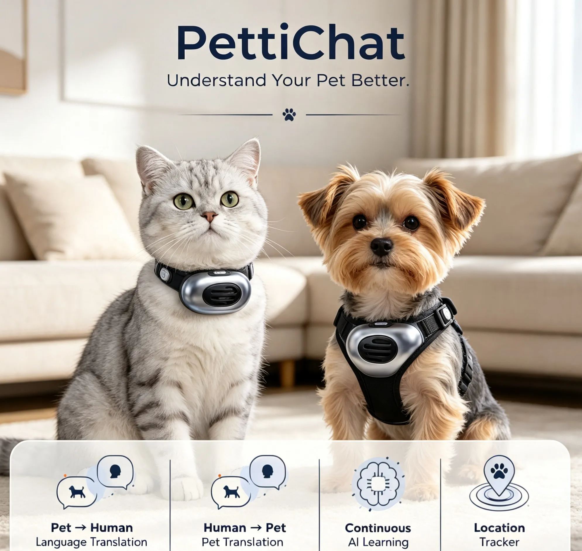 AI Translator Collar for Dogs & Cats