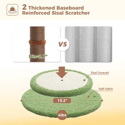 34" Coconut Palm Cat Scratching Post with Interactive Balls for Indoor Cats, Brown