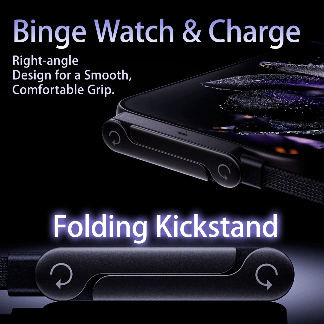 240W Fast Charging Cord with Built-in Phone Stand